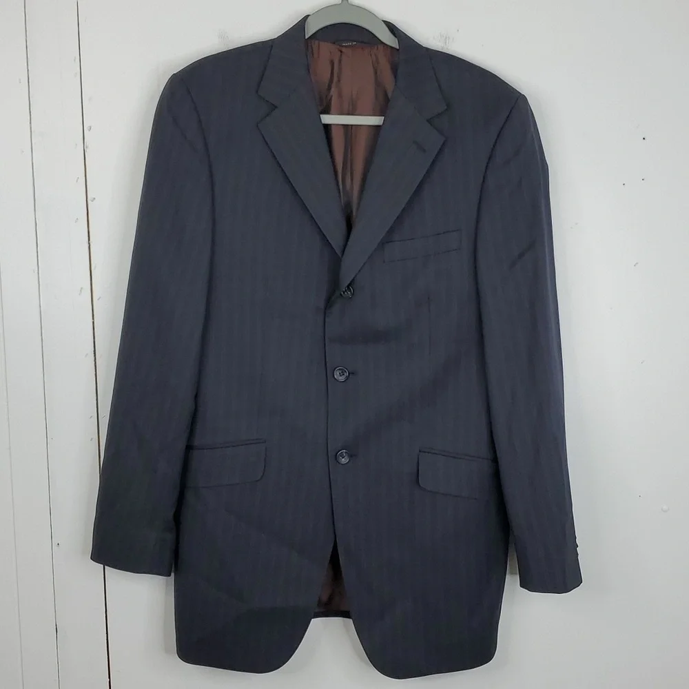 Banana Republic Modern Blazer Three Button Subtle Pinstripe Lined Mens 40R